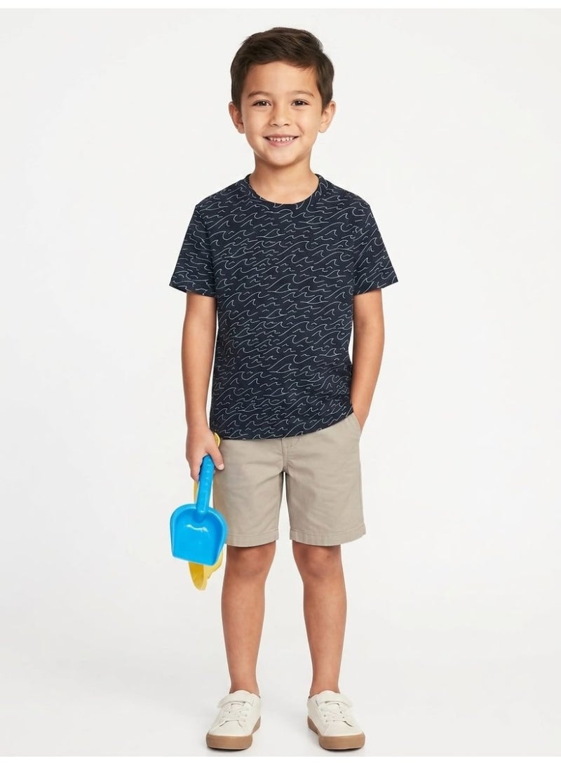 Old Navy Kids' Short Sleeve Cotton T-Shirt with Wave Pattern - Image 3