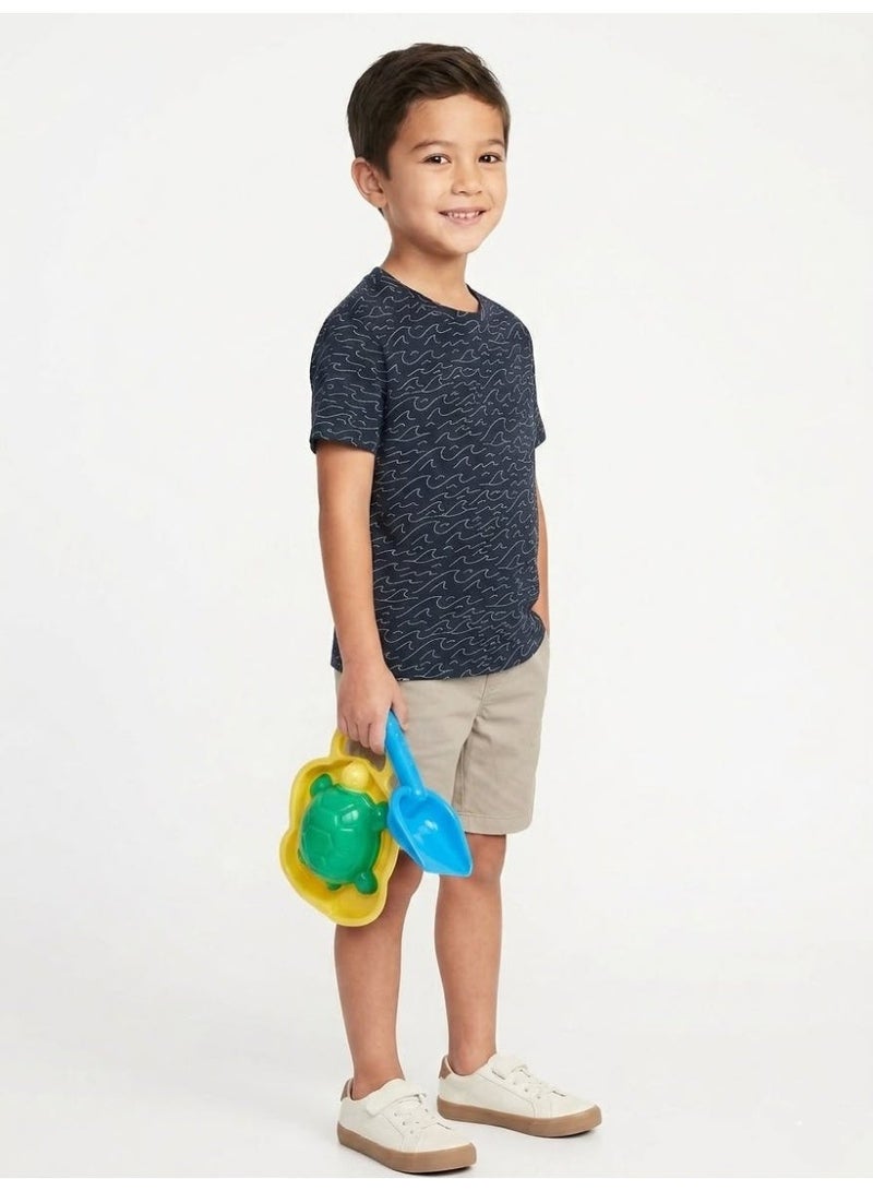 Old Navy Kids' Short Sleeve Cotton T-Shirt with Wave Pattern - Image 1