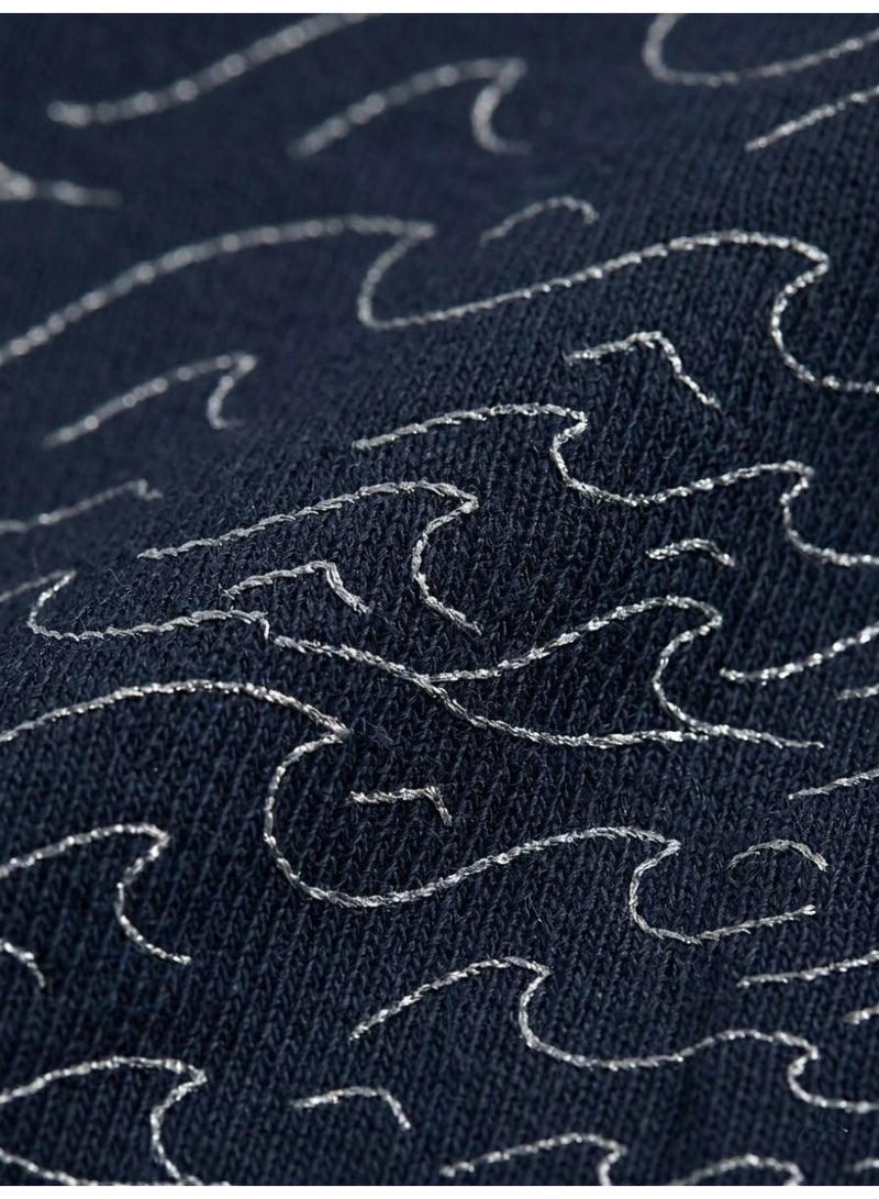 Old Navy Kids' Short Sleeve Cotton T-Shirt with Wave Pattern - Image 4