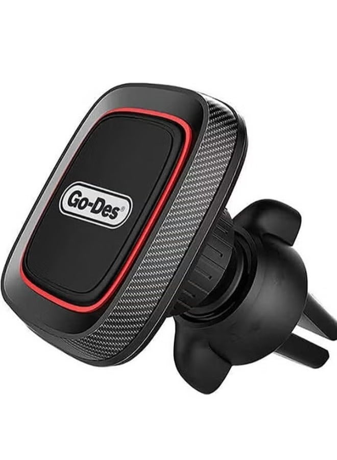 GO-DES GD-HD611 Car Air Vent Magnetic Phone Holder,360 Degree Rotation Mobile Car Mount Compatible with iPhone 13 Mini/iPhone 13/13 Pro / 13 Pro Max/iPhone 12 Series Black - Image 1