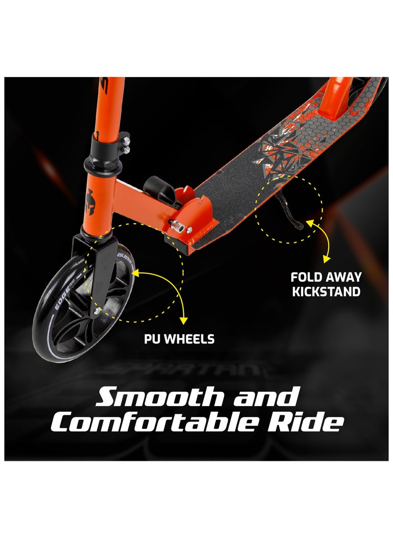 Spartan - Edge Folding 2 Wheel Kick Scooters 200mm | Adjustable Handlebar | Easy  Folding Mechanism | PU Wheels 200mm |  Folding Scooter Grey - Image 1