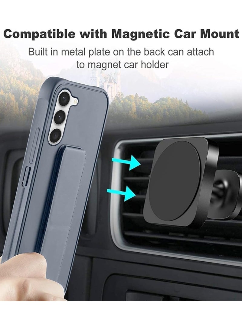 Denx Samsung Galaxy A26 Back Stand Case Magnetic Car Holder Soft Silicone Horizontal & Vertical Kickstand Cover Wrist Strap Full protection Case for Samsung Galaxy A26 (Grey) - Image 2