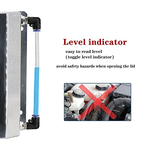 Dokili 2L Alloy Universal Water Coolant Overflow Expansion Tank Reservoir Aluminum Cap Silver - Image 5