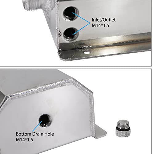 Dokili 2L Alloy Universal Water Coolant Overflow Expansion Tank Reservoir Aluminum Cap Silver - Image 2