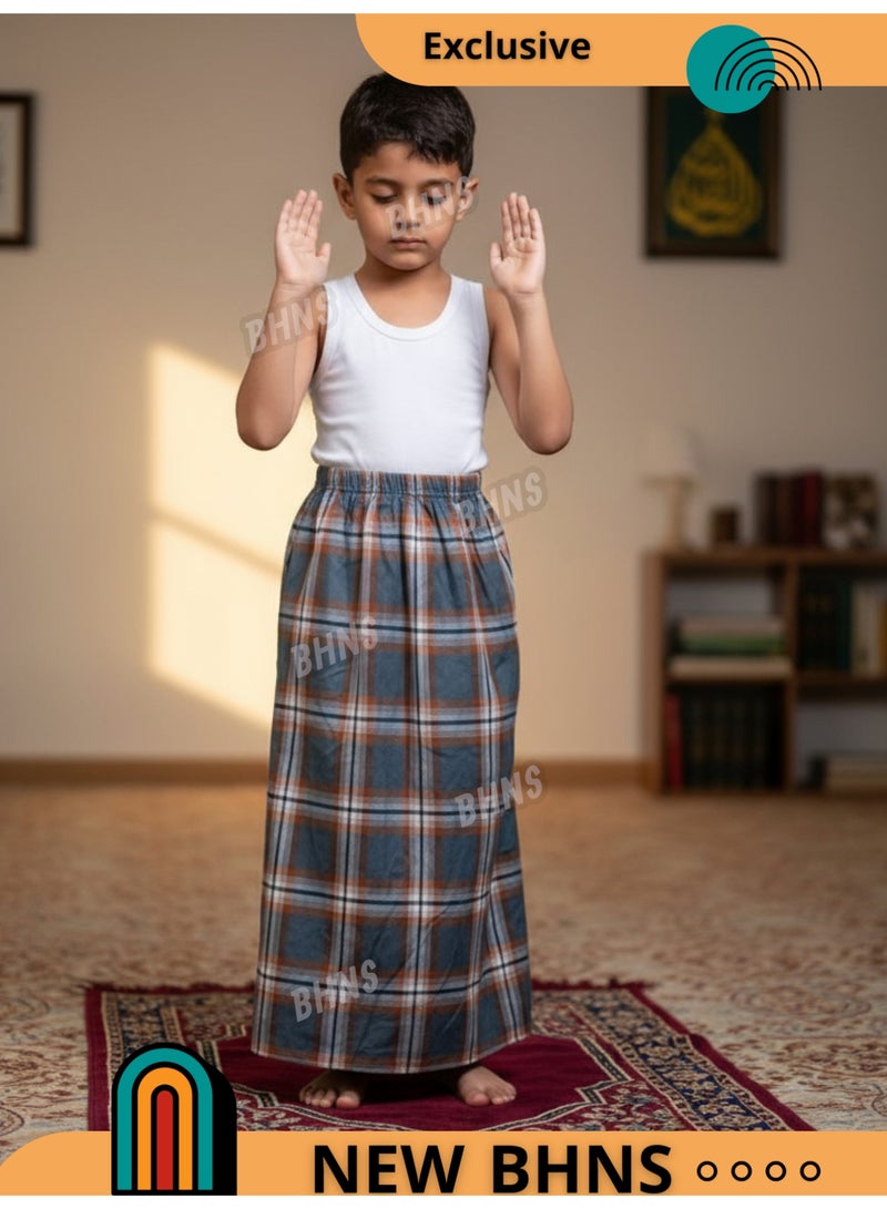 بهنس فوطة ولادي وزرة مطاط  للاولاد وزرة صيفي مريحة جدا وباردة لاطفال وزار ولادي معوز صارون فوطة اولاد صاروم اسباعية ولادية مناسب للمنزل والنوم واوقات الصلاة - Image 1