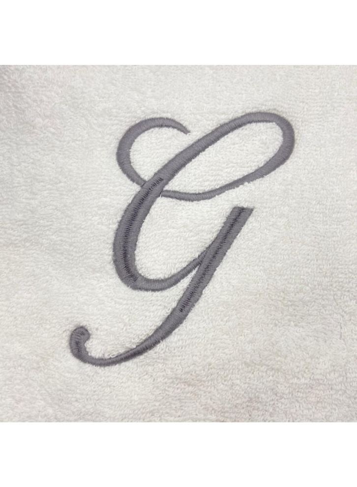 BYFT Embroidered For You (White) Luxury Monogrammed Bath Towel (70 x 140 Cm -Set of 1) 100% Cotton, Highly Absorbent and Quick dry Bath Linen -600 Gsm (Silver Letter G) - Image 3