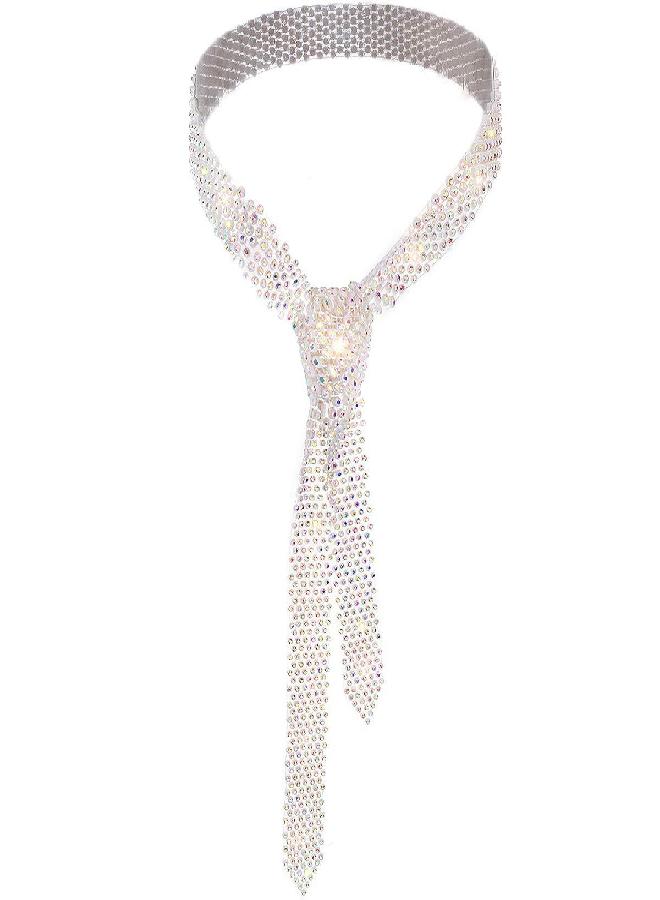 Glamorstar Rhinestone Neck Tie Gift for Women Silver - Image 5