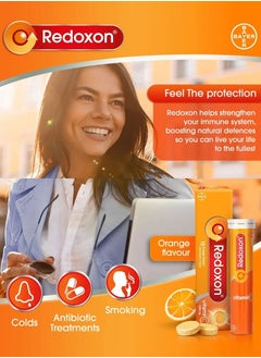 Redoxon 3 Pack of Redoxon Original Vitamin C Effervescent Tablets Orange Essential Immunity Support (Tablets 1g/1000mg)  - Image 2