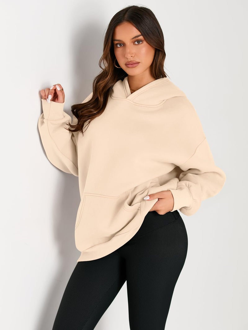 AUTOMET Hoodies for Women Oversized Sweatshirts Fall Fashion Outfits 2025 Pullover Fleece Casual Sweaters Winter Y2k Clothes Apricot M - Image 2