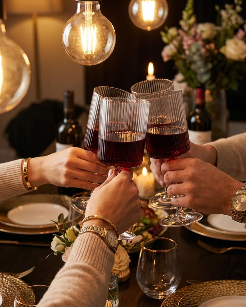 Ciaell مجموعة المكونة من 12 كأس نبيذ بلاستيكي مضلع - أكواب نبيذ بلاستيكية مربعة سعة 10 أونصات مع ساق - أكواب شمبانيا قابلة للاستخدام مرة واحدة للحفلات وحفلات الزفاف والمناسبات - Image 5