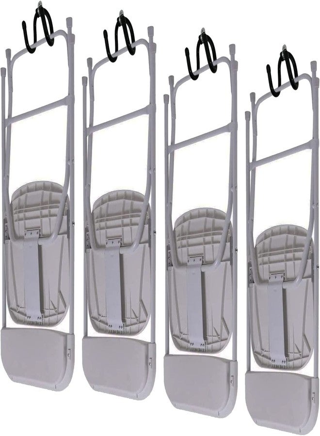 AUXPhome 4 pack Chair Storage Rack, Wall Mounted Folding Chairs Organizer and Hanger, Garage Storage Tool Organizer Rack Tools Garage Organization Wall Mount Rack Hanger For Home, Garage, No Chair - Image 1