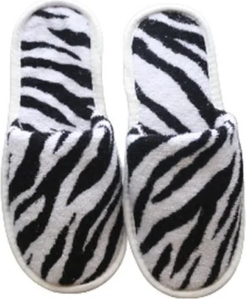 اندر هوم Printed Slippers Towel Bathroom Home Hotel Slippers Non-Slip Thin Closed Toe