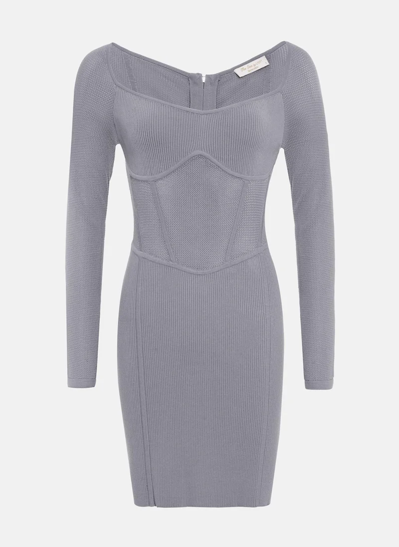 Lichi Mini jersey combo dress