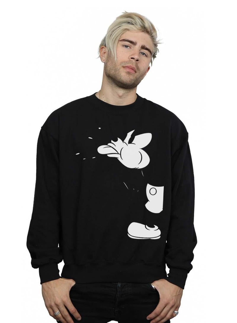 Disney Disney Mens Mickey Mouse Cut Sweatshirt - Black  - Image 2
