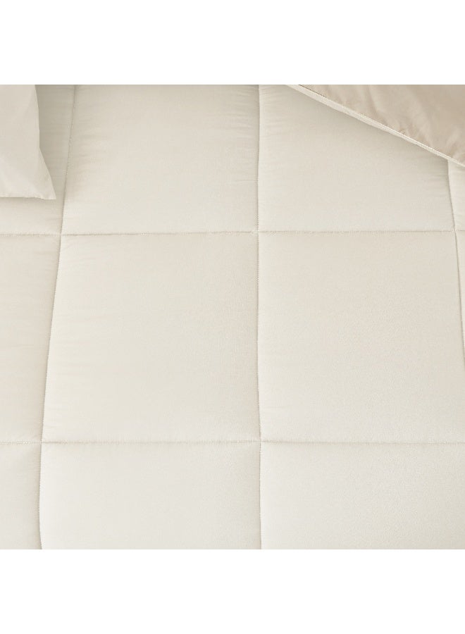 شايني فلاور طقم لحاف سرير نفرين مفرش شتوي مكون من 8 قطع ميكروفايبر مع حشوة قطن مقاس ۲٤۰×۲۲۰ سم - Image 3