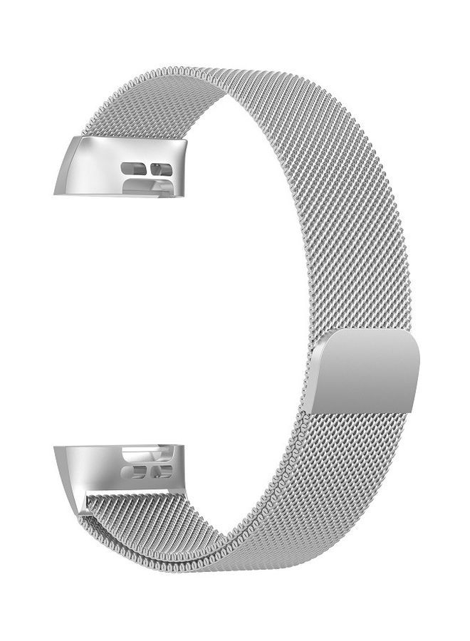 Loquat Magnet Wrist Strap For Fitbit Charge 3 Silver - Image 2
