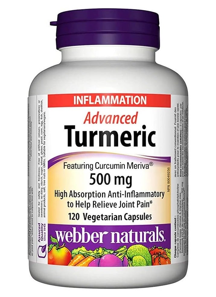 Webber naturals Webber Naturals Turmeric Curcumin 3050 mg (raw Herb) 120 Vegetarian Capsules  - Image 1