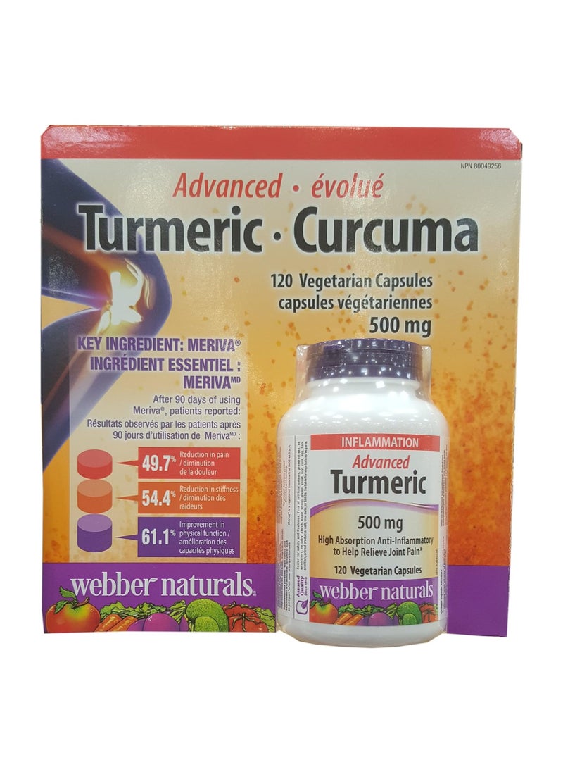 Webber naturals Webber Naturals Turmeric Curcumin 3050 mg (raw Herb) 120 Vegetarian Capsules  - Image 2