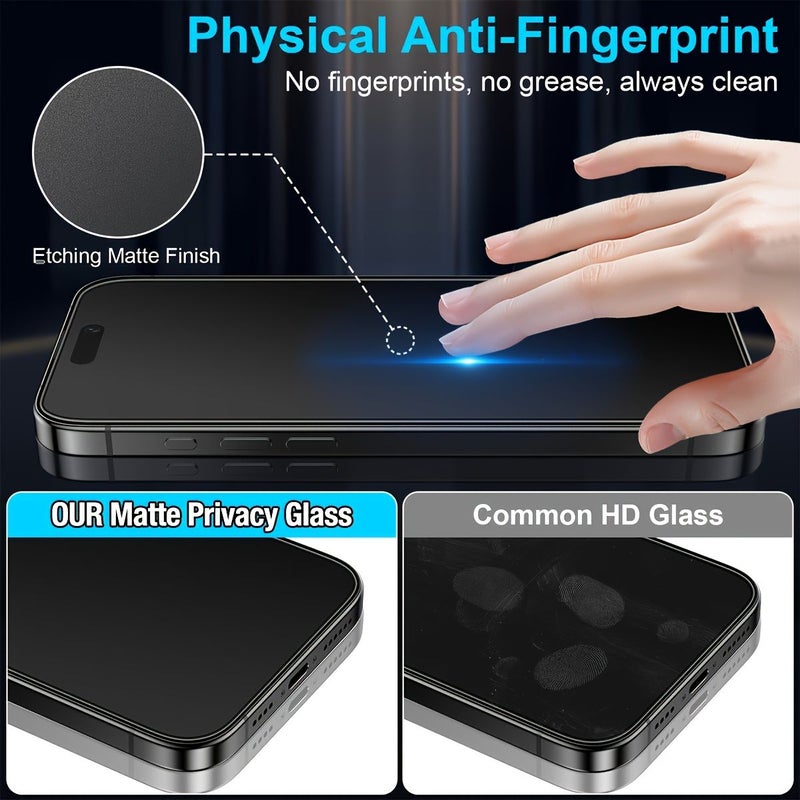 2 Pack Matte Tempered Glass Screen Protector For iPhone 16 Plus Resistant Fingerprints Scratches Glare - Image 1