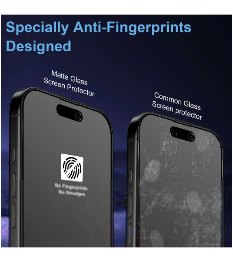 2 Pack Matte Tempered Glass Screen Protector For iPhone 16 Plus Resistant Fingerprints Scratches Glare - Image 3