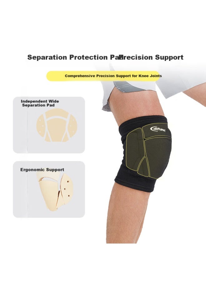 DM D&m Professional Volleyball Knee Pad Sports 6-segmented Padded Protection Kneeling Anti-collision Anti-fall Goalkeeper Black One Piece - Image 1