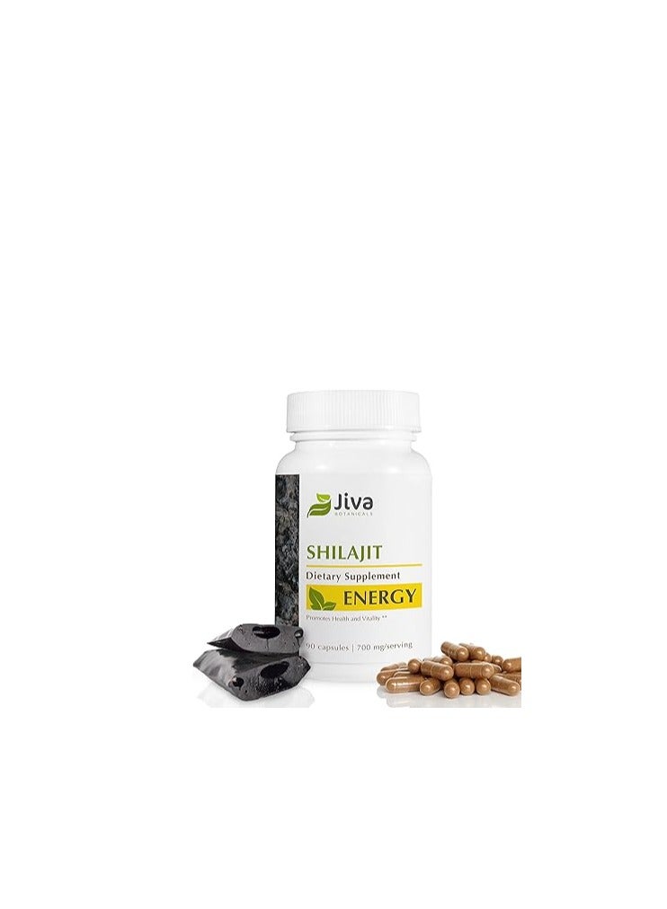 Jiva BOTANICALS Shilajit Capsules Filled with Powder Fluvic Acid Supplement 90 Tablets - Image 2
