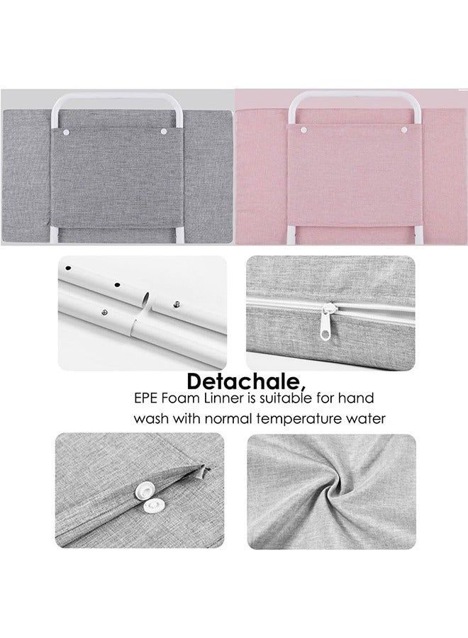 JCB CHIC Bed rails for toddler, bed rail guard for kids,upgrade reinforced safety soft fence protector,height adjustable bed guard rail,bed safety barrier protection,Punch free (50x28cm, Pink-2pcs) - Image 4