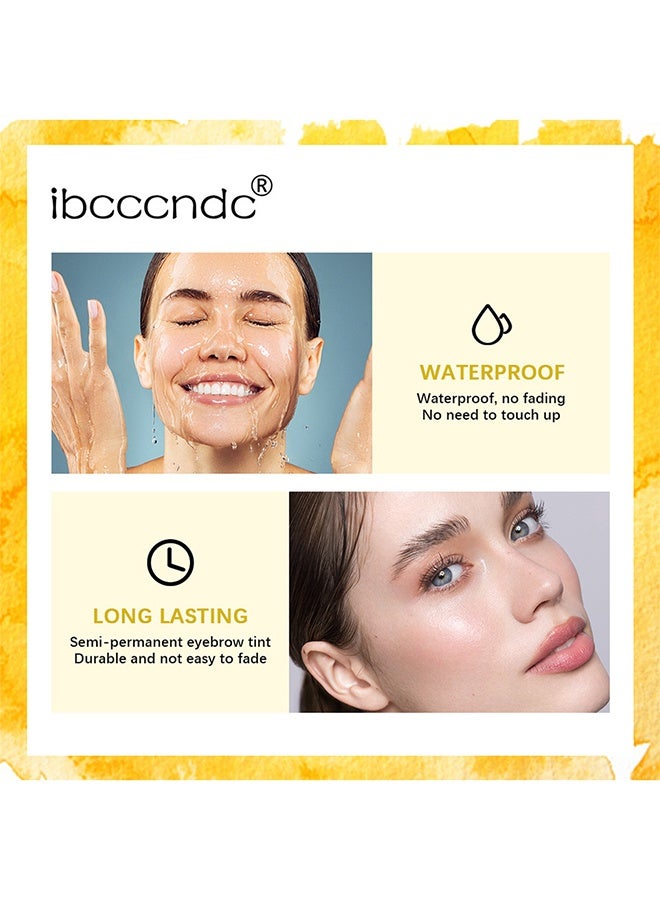 ibcccndc Eyelash & Brow Tint Dye, Eyebrow Eyelash Color Kit Eyebrow Dye Kit DIY Brow Eyelash Tint Eyebrow Tint Kit Professional Sweatproof Long Lasting Lash Brow Coloring Kit Lashes Eyebrow Color 01Natural black - Image 3