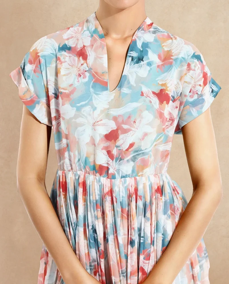 Rareism Women's Abstract Printed Midi Dress