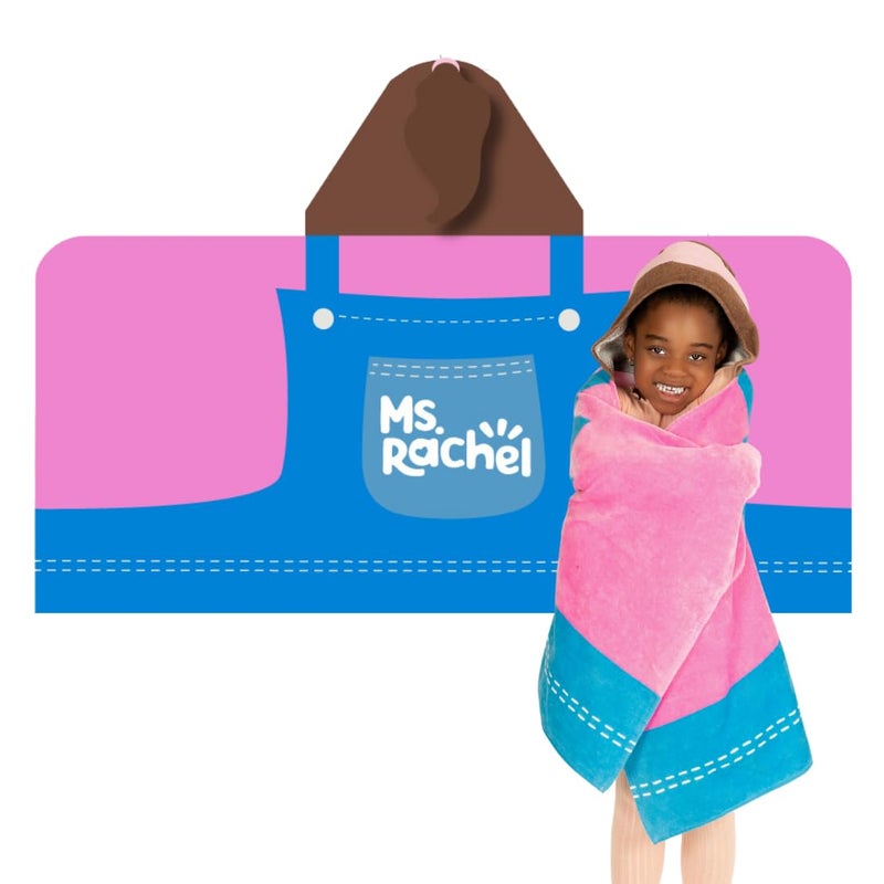 Ms Rachel Kids Super Soft BathPoolBeach Soft Cotton Terry Hooded Towel Wrap 24 in x 50 in Officially Licensed Product By Franco