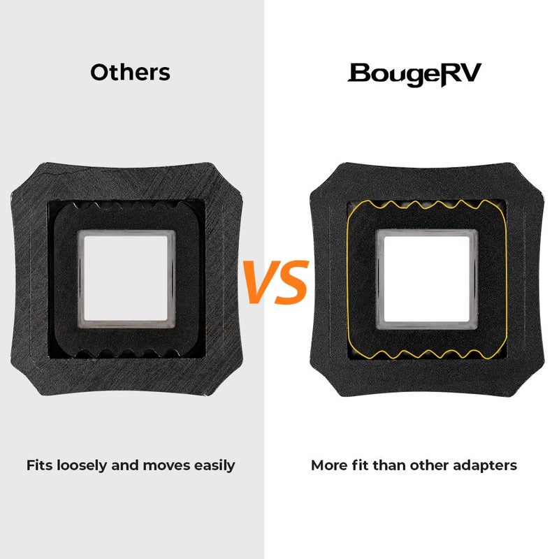 BougeRV 2 inches to 1-1/4 inches Trailer Hitch Adapter 2" to 1.25" Hitch Adapter Insert Sleeve Receiver Converter, Making Bike Rack and Cargo Carrier Fits Rear Trailer Hitch, Fits 1/2â€œ Hitch Lock Pin - Image 5