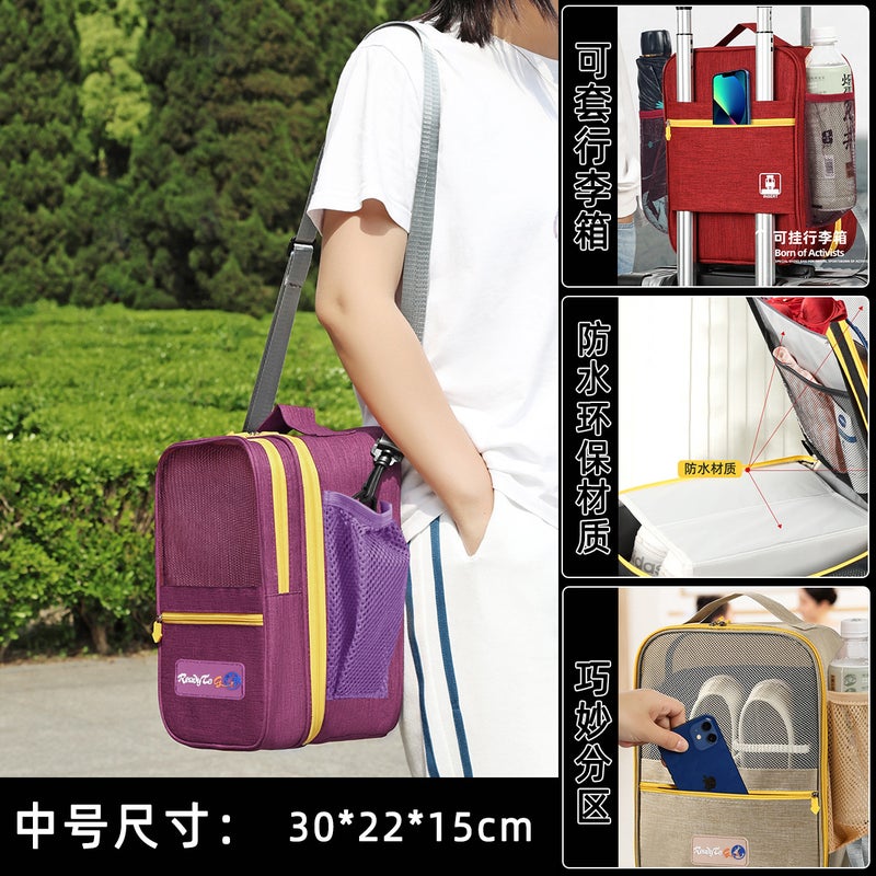 Eco-Friendly Travel Organizer 2024 Upgraded Shoes Bag Purple: Medium: 30*22 * 15cm - Image 1