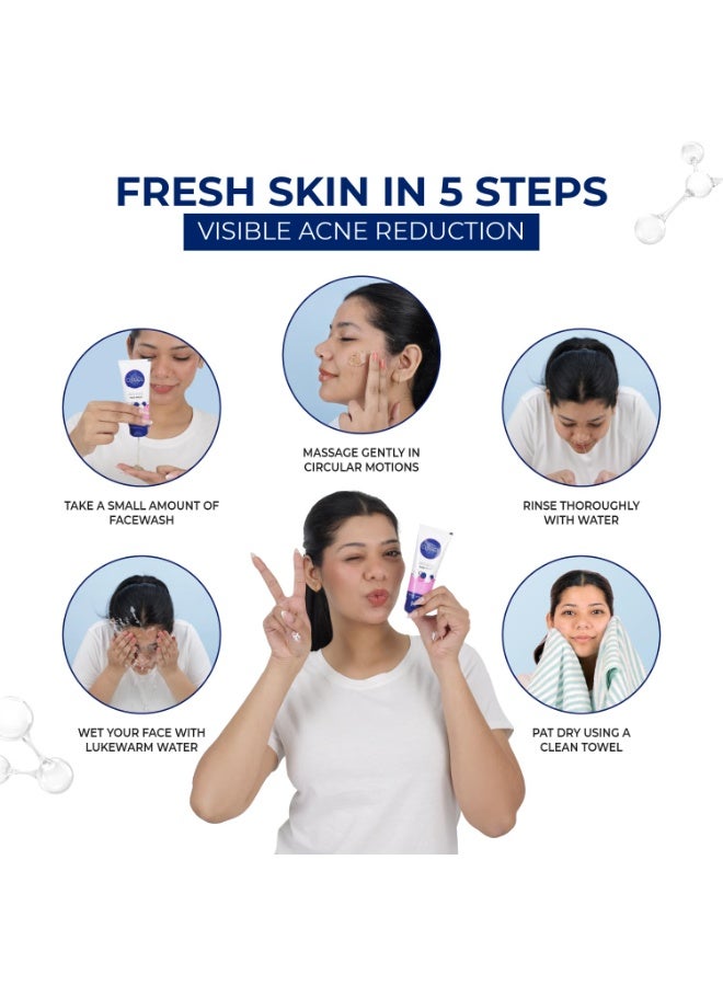Leeford Clinsol Anti Acne Charcoal Face Wash - 70g | for Acne-Free Skin Deep Cleansing Face Wash | Helpful for Oily, Acne-Prone & All Skin Types | Paraben Free Facewash - Image 4