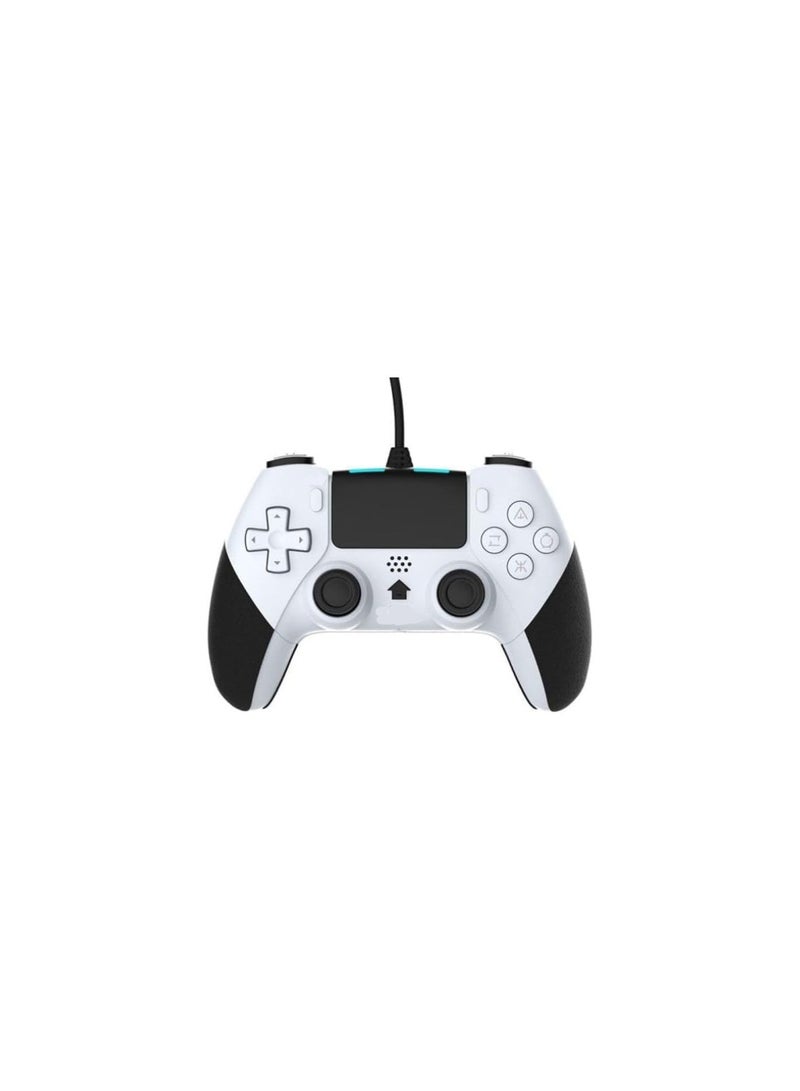 ذراع تحكم سلكي للـ PS4/Pro/Slim والكمبيوتر – بتقنية الاهتزاز – أبيض - Image 1