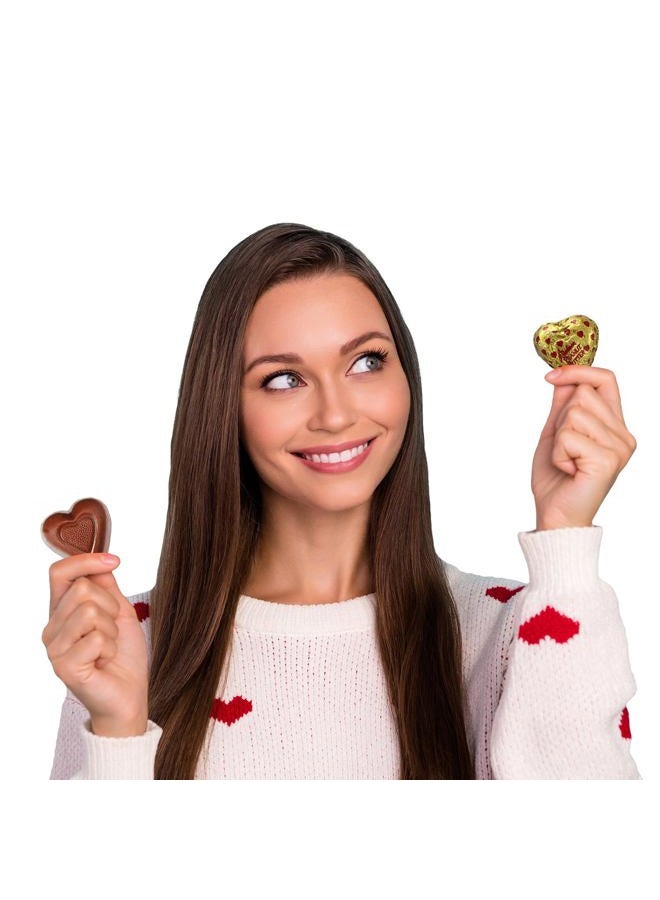 Fruidles Valentine's Milk Peanut Butter Creamy Chocolaty Hearts, Holiday Treats, Individually Wrapped Foils, Kosher Certified Dairy (1 Pound) - Image 3