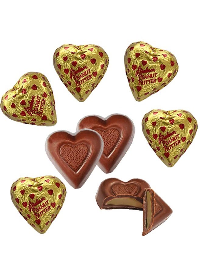 Fruidles Valentine's Milk Peanut Butter Creamy Chocolaty Hearts, Holiday Treats, Individually Wrapped Foils, Kosher Certified Dairy (1 Pound) - Image 4
