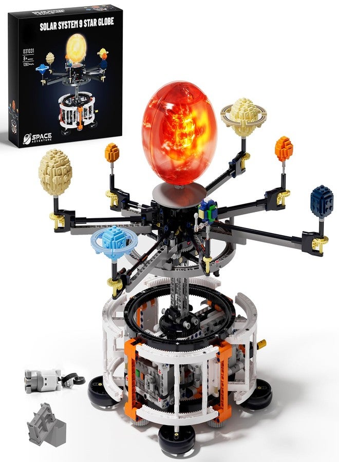 Dolive Dual-Mode Spinning Solar System Space Building Kit, STEM Model with Rotating Planets, Light-up Sun and Astronomy Educational Toys for Kids, Outer Space Birthday Gift for Ages 8+ (1282 PCS) - Image 1