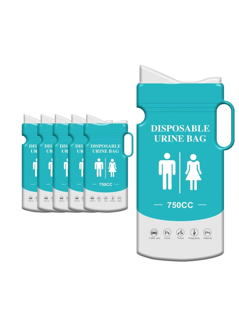 Generic 5 Pcs Disposable Urine Bags, 750ML Large Capacity Camping Pee Bags, Unisex Urinals Vomit Bags, Emergency Toilet for Camping, Hiking, Travel, Traffic Jam,Emergency Portable Toilets, Small Bee Bags  - Image 1