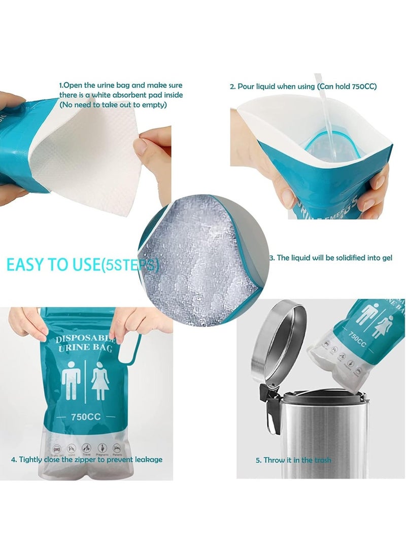 Generic 5 Pcs Disposable Urine Bags, 750ML Large Capacity Camping Pee Bags, Unisex Urinals Vomit Bags, Emergency Toilet for Camping, Hiking, Travel, Traffic Jam,Emergency Portable Toilets, Small Bee Bags  - Image 5