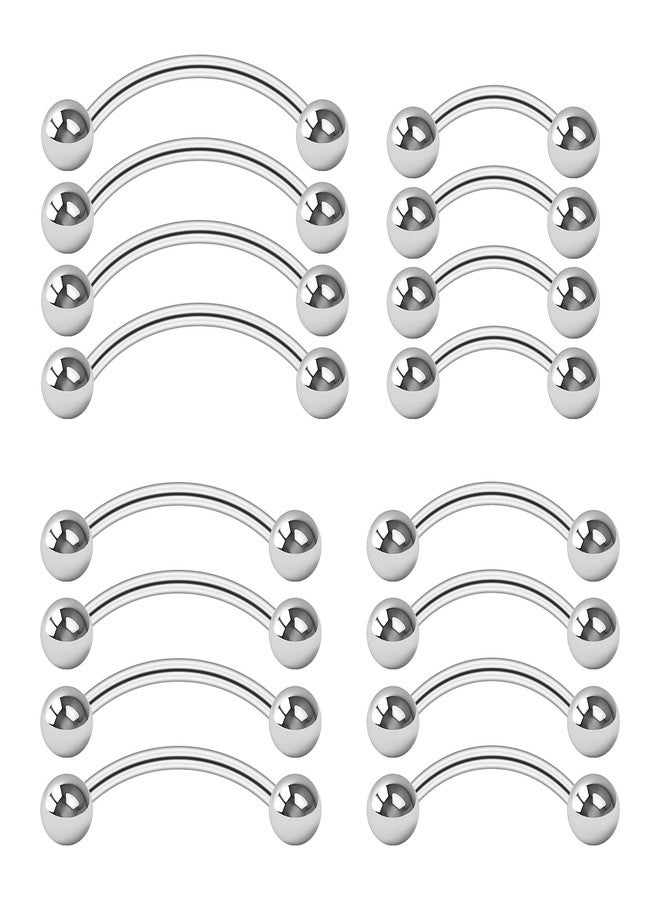 CrazyPiercing 18G Curved Barbell Piercing Jewelry 16P Tragus Rook Eyebrow Rings Surgical Steel VCH Piercings Jewelry for Men/Women 6mm 8mm 10mm 12mm - Image 1
