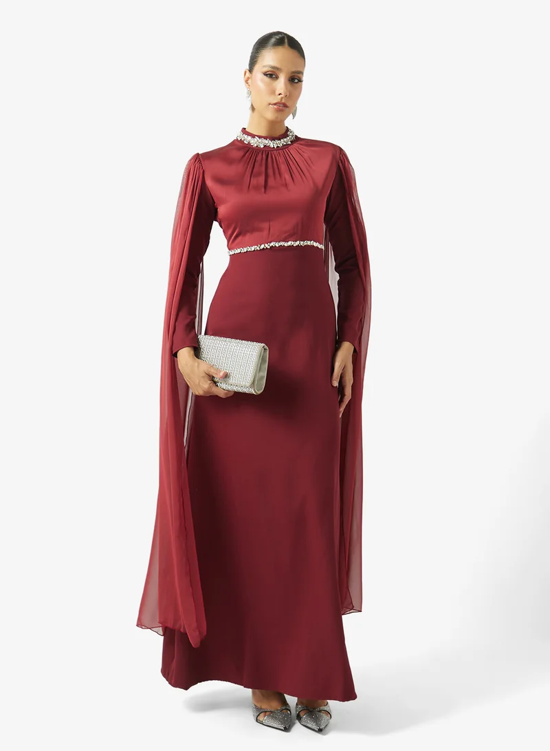 Khizana  Dress With Exaggerated Sleeve Trail for Women | Best Price UAE