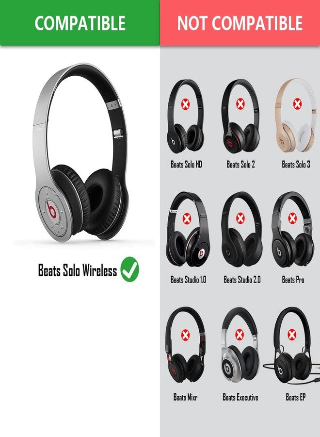 Sqrmekoko Replacement Earpads Cushion Cover Compatible with Beats Solo Wireless Headphone-Black - Image 2