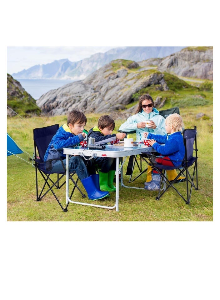 SMART HOME Camping chair set consisting of 4 folding chairs made of Oxford fabric and metal legs - comfortable, lightweight, and comes in a bag for easy portability | Picnic chair measuring 40 x 40 x 80 cm | Suitable for trips, camping, the beach, and outdoor activities - Image 4