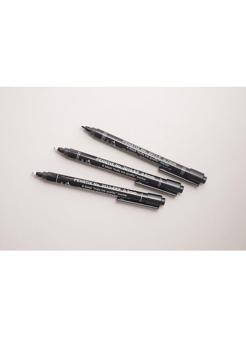 Alvin Alvin Penstix 3033 Black Technical Markers  Set of 3  - Image 4