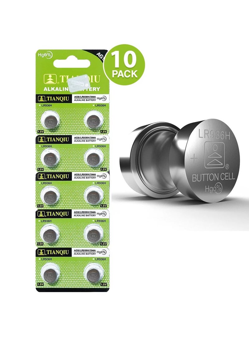 TIANQIU 10-Pieces Tianqiu AG9/ LR936H/ 394A 1.5V Alkaline Batteries  - Image 1