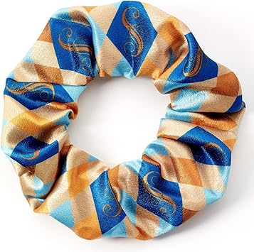Wicked Shiz University Hair Scrunchie Blue White Gold - Image 1