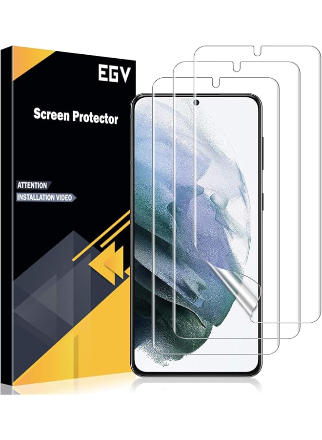 erorex 3 Pack Compatible For Samsung Galaxy S21 Plus 6.7 Inch, Not Glass Flexible Screen Protector Support Fingerprint Unlock Bubble Free Easy Installation Tool  - Image 1