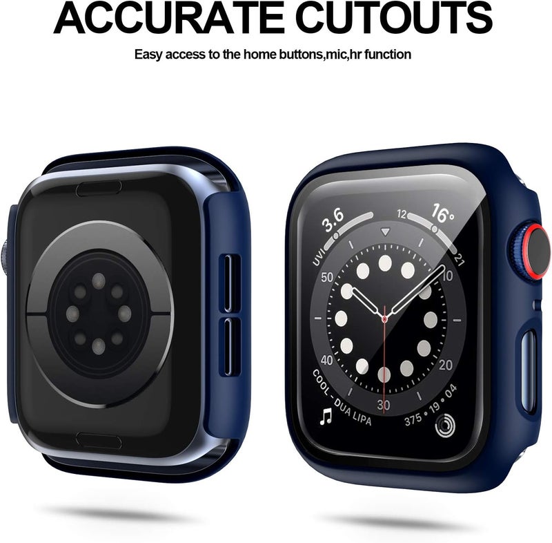 Cuteey 6 Pack for Apple Watch SE Series 6 5 4 40mm Hard Case with Built-in Tempered Glass Screen Protector, Overall Full Protective Bumper PC Cover for iwatch 40mm Accessories - Image 3