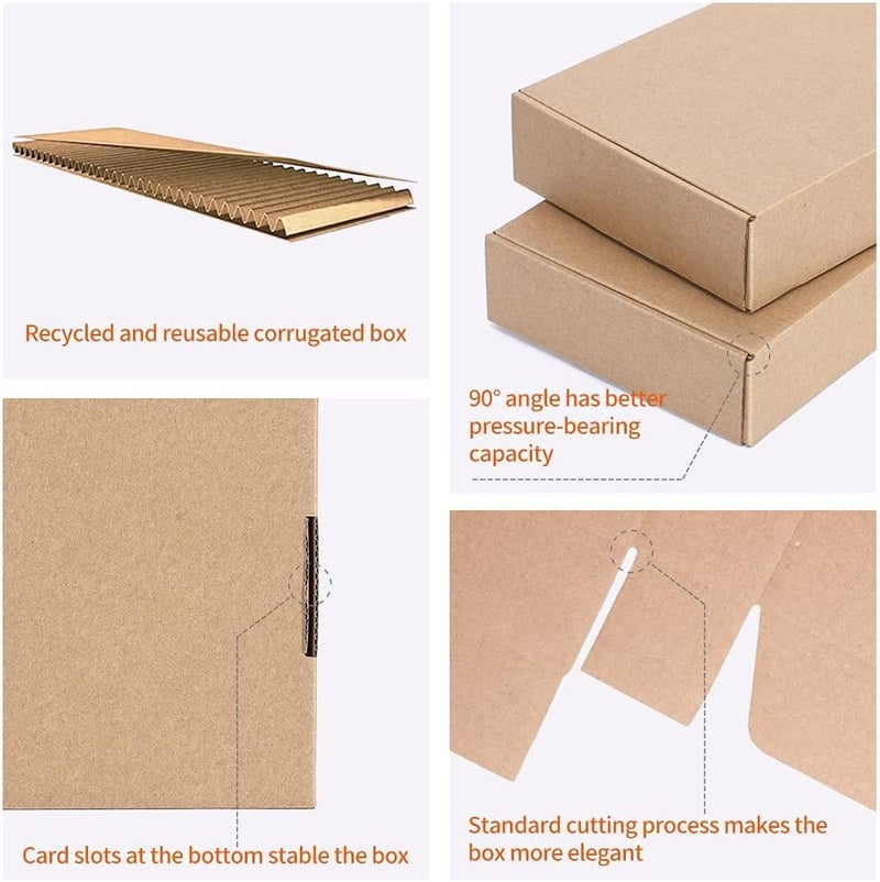 إكسفور صناديق شحن صغيرة 9×6×2 بوصة، عبوة من 20 صندوق بريد من الورق المقوى المموج للتغليف للشركات الصغيرة، صناديق بريدية مطبوعة بقفل لسان، صناديق شحن مسطحة، صناديق تغليف هدايا فارغة، لوازم - Image 5