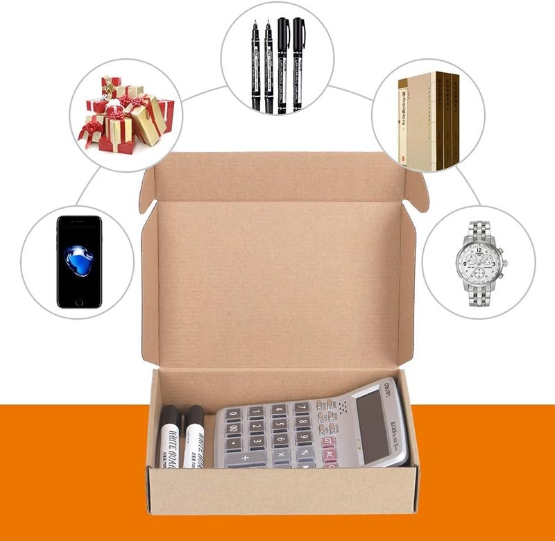 إكسفور صناديق شحن صغيرة 9×6×2 بوصة، عبوة من 20 صندوق بريد من الورق المقوى المموج للتغليف للشركات الصغيرة، صناديق بريدية مطبوعة بقفل لسان، صناديق شحن مسطحة، صناديق تغليف هدايا فارغة، لوازم - Image 4